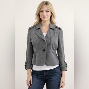 CLUB MONACO || Gray Cropped Fitted Blazer. Sz. 6